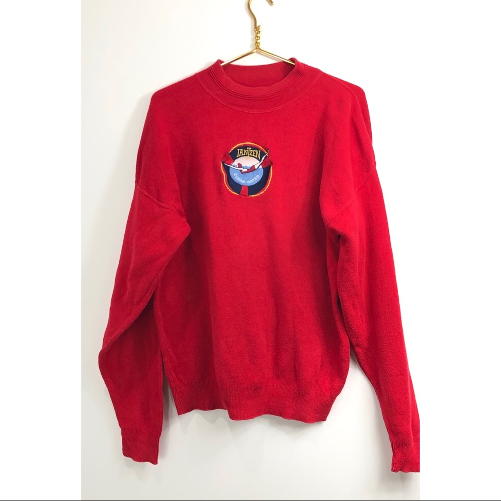 Vintage Jantzen Red Mock Neck Sweater Medium